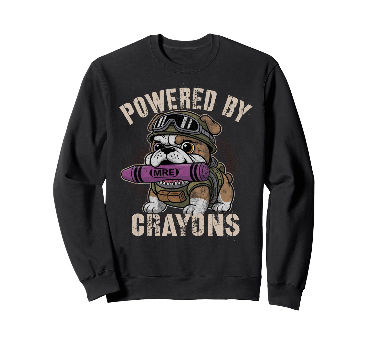 Kawaii Powered Crayons Officer Boot Sweatshirt - Unique Graphic Men Women - T-Shirt, Sweatshirt, Hoodie