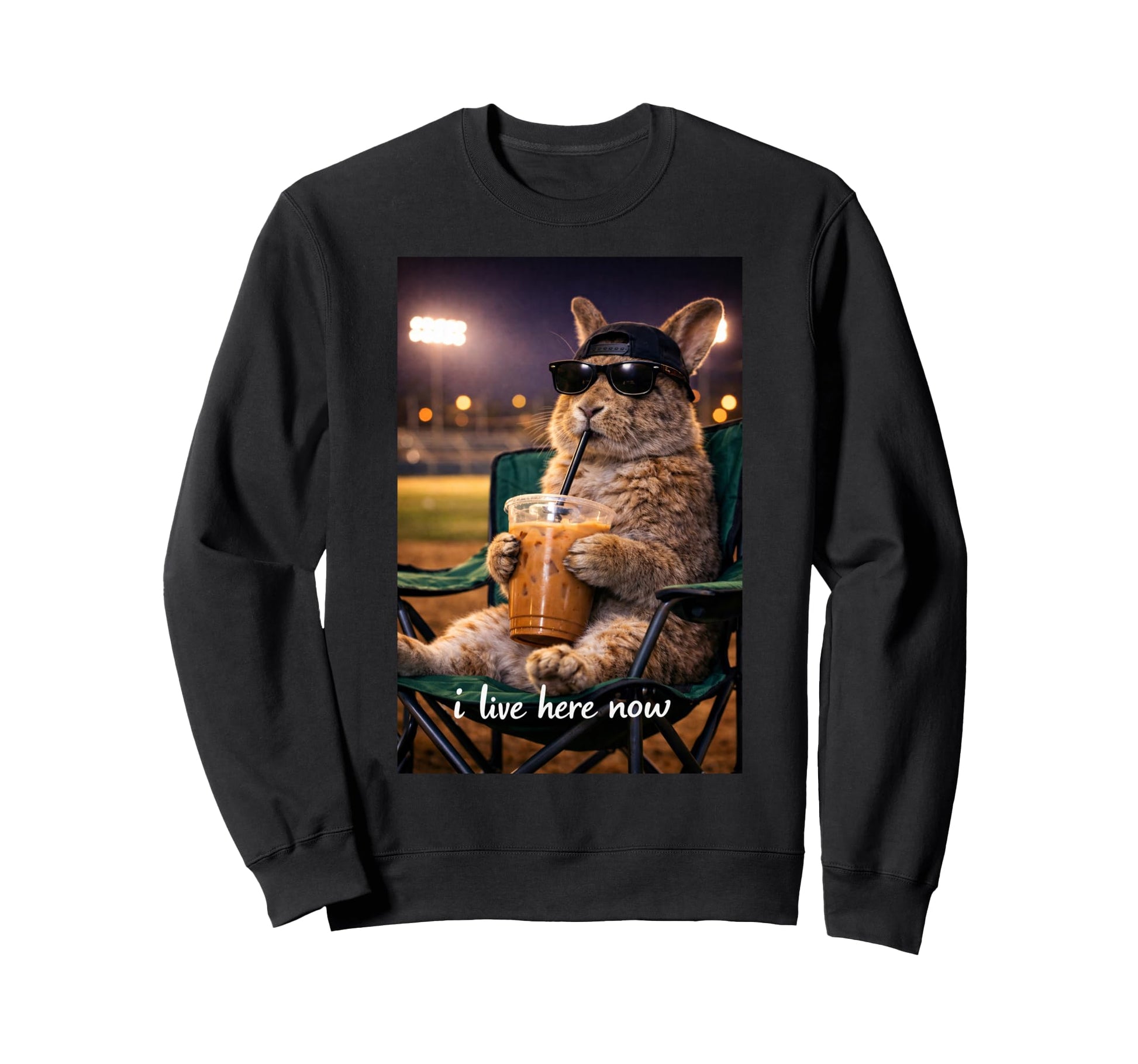 Funny Rabbit Ballfield Baseball Sweatshirt - Novelty Apparel Men Women - T-Shirt, Sweatshirt, Hoodie
