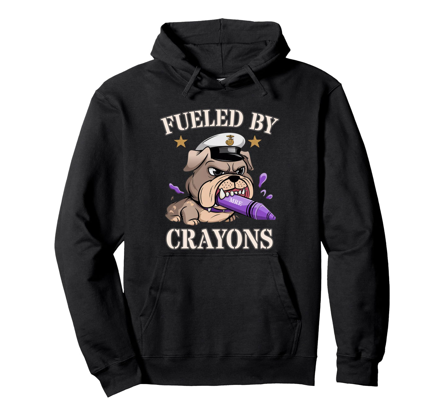 Fueled Crayons Bulldog Soldier Boot Camp Hoodie - Aesthetic Graphic Unisex - T-Shirt, Sweatshirt, Hoodie