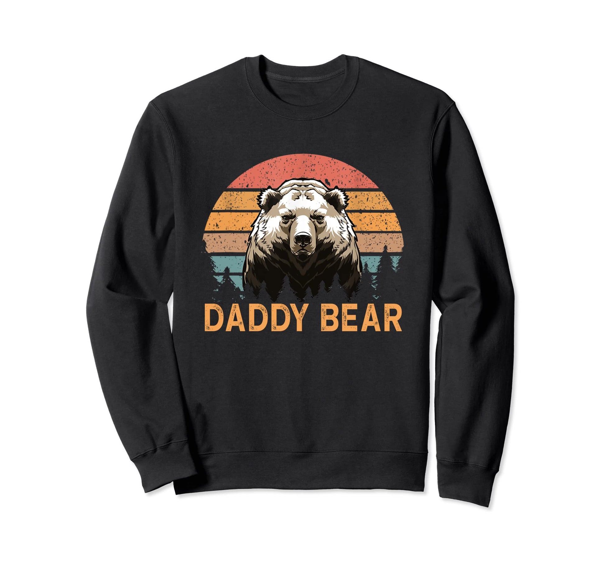 Daddy Bear Sunset Papa Dad Camping Sweatshirt - Unique Graphic Men Women - T-Shirt, Sweatshirt, Hoodie