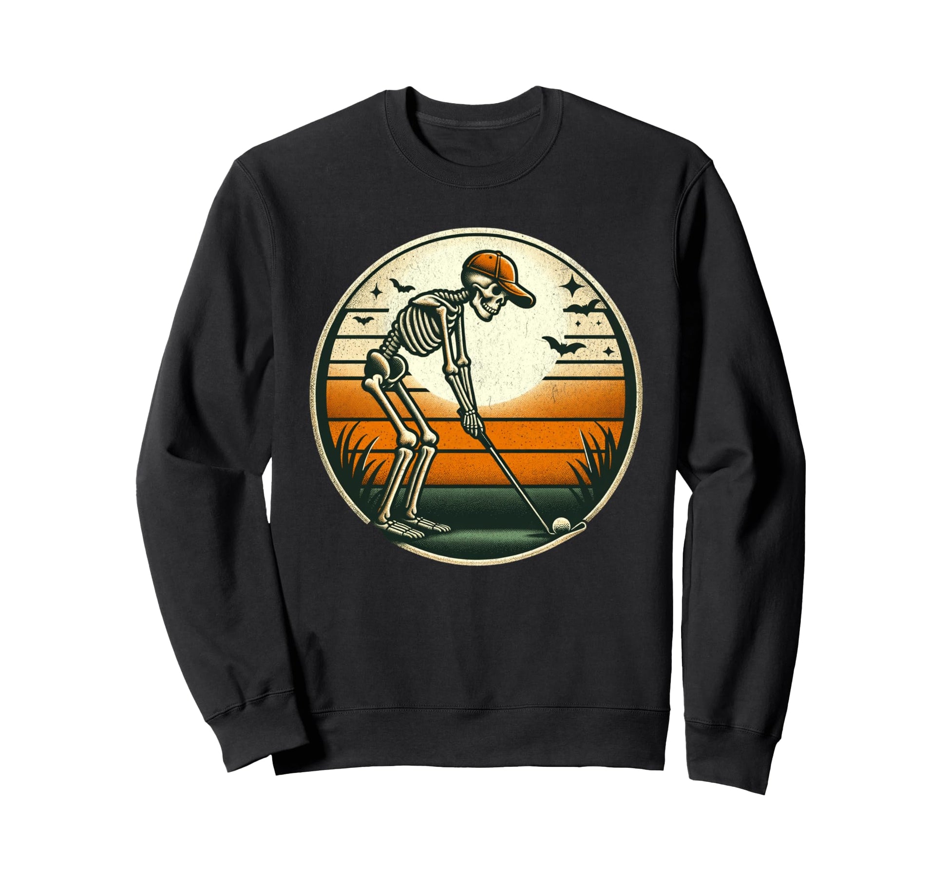 Skeleton Golf Halloween Golfer Sweatshirt - Aesthetic Graphic for Adults - T-Shirt, Sweatshirt, Hoodie