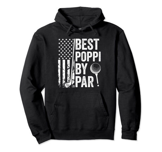 Best Poppi Par Usa Flag Golf Fathers Hoodie - Minimalist Print Men Women - T-Shirt, Sweatshirt, Hoodie