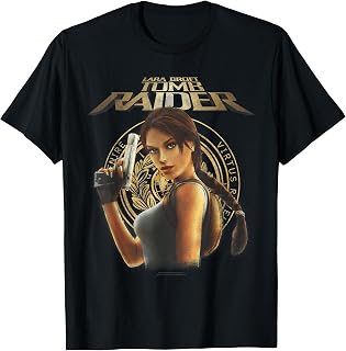 Tomb Raider Lara Croft Portrait with Seal Retro Video Game T-Shirt Unisex T-shirt, Sweatshirt, Hoodie, Long Sleeve Tee - T-Shirt, Sweatshirt, Hoodie