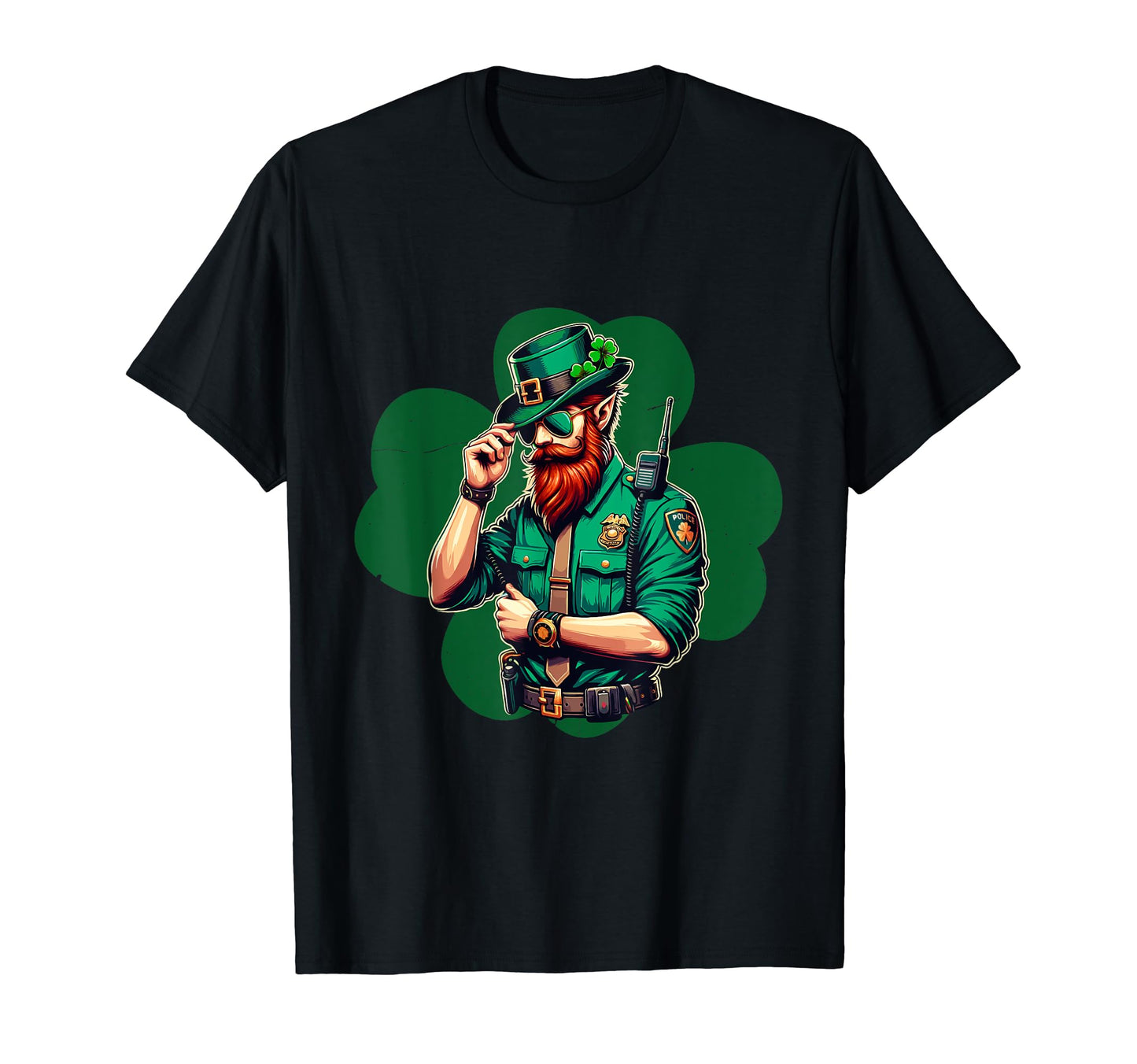 Police Officer St Patricks Day Irish T-Shirt - Trendy Graphic Men Women - T-Shirt, Sweatshirt, Hoodie