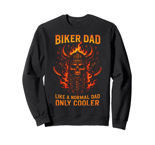 Biker Dad Viking Skull Beard Sweatshirt - Casual Everyday Wear for Adults - T-Shirt, Sweatshirt, Hoodie