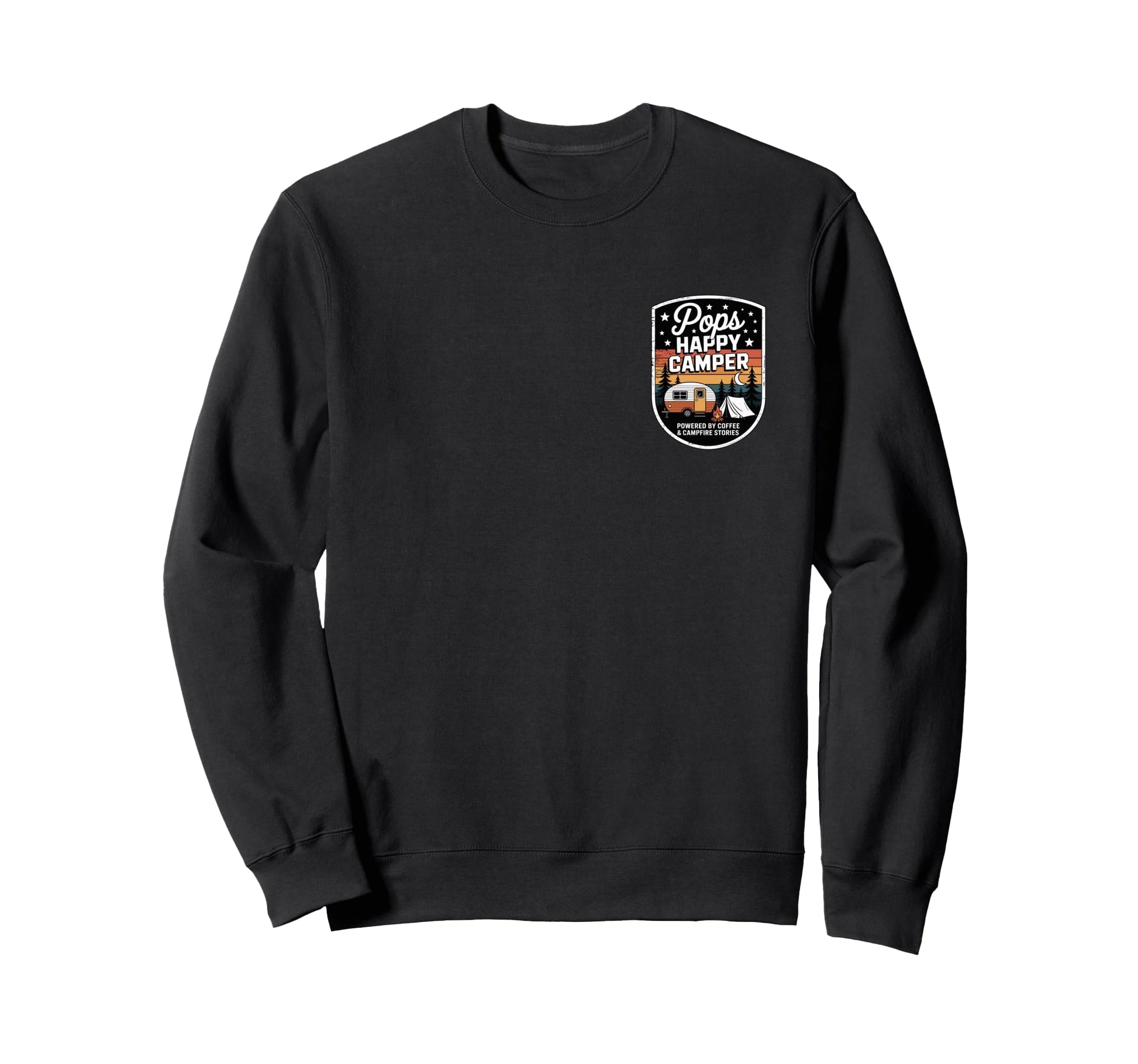 Pops Happy Camper Coffee And Sweatshirt - Unique Graphic for Adults - T-Shirt, Sweatshirt, Hoodie