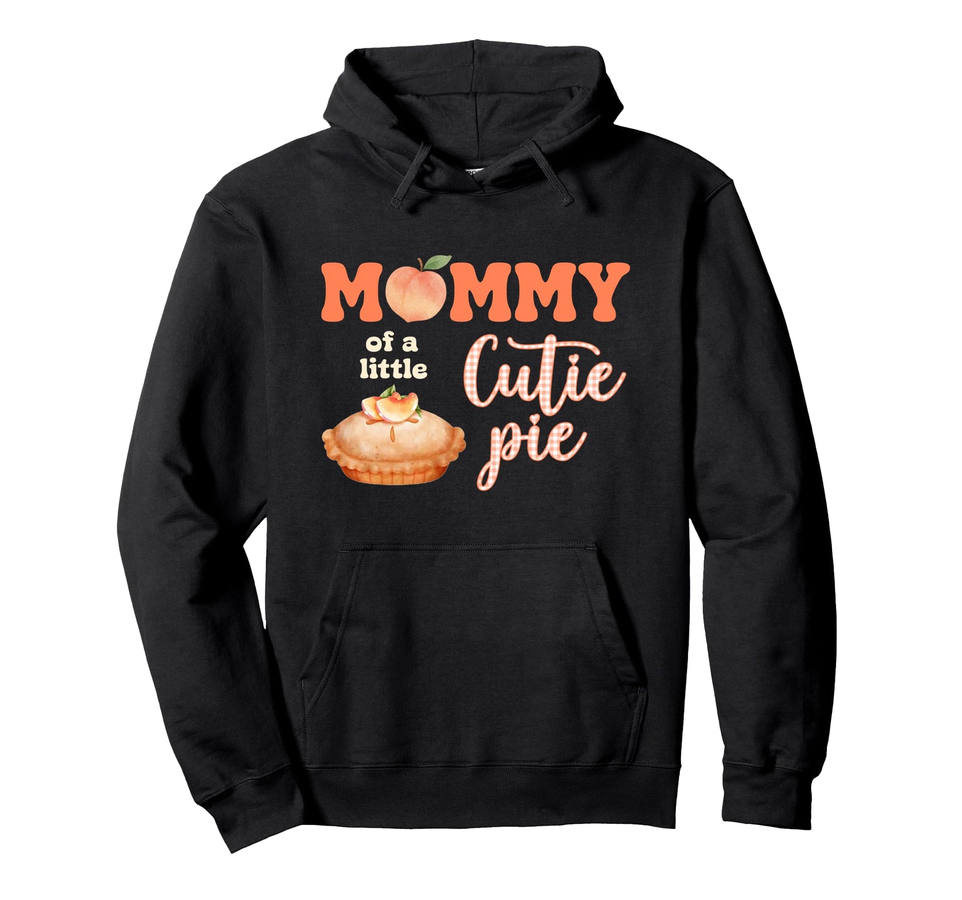 Mommy Little Cutie Peach Pie Bow Birthday Hoodie - Graphic Print Unisex - T-Shirt, Sweatshirt, Hoodie