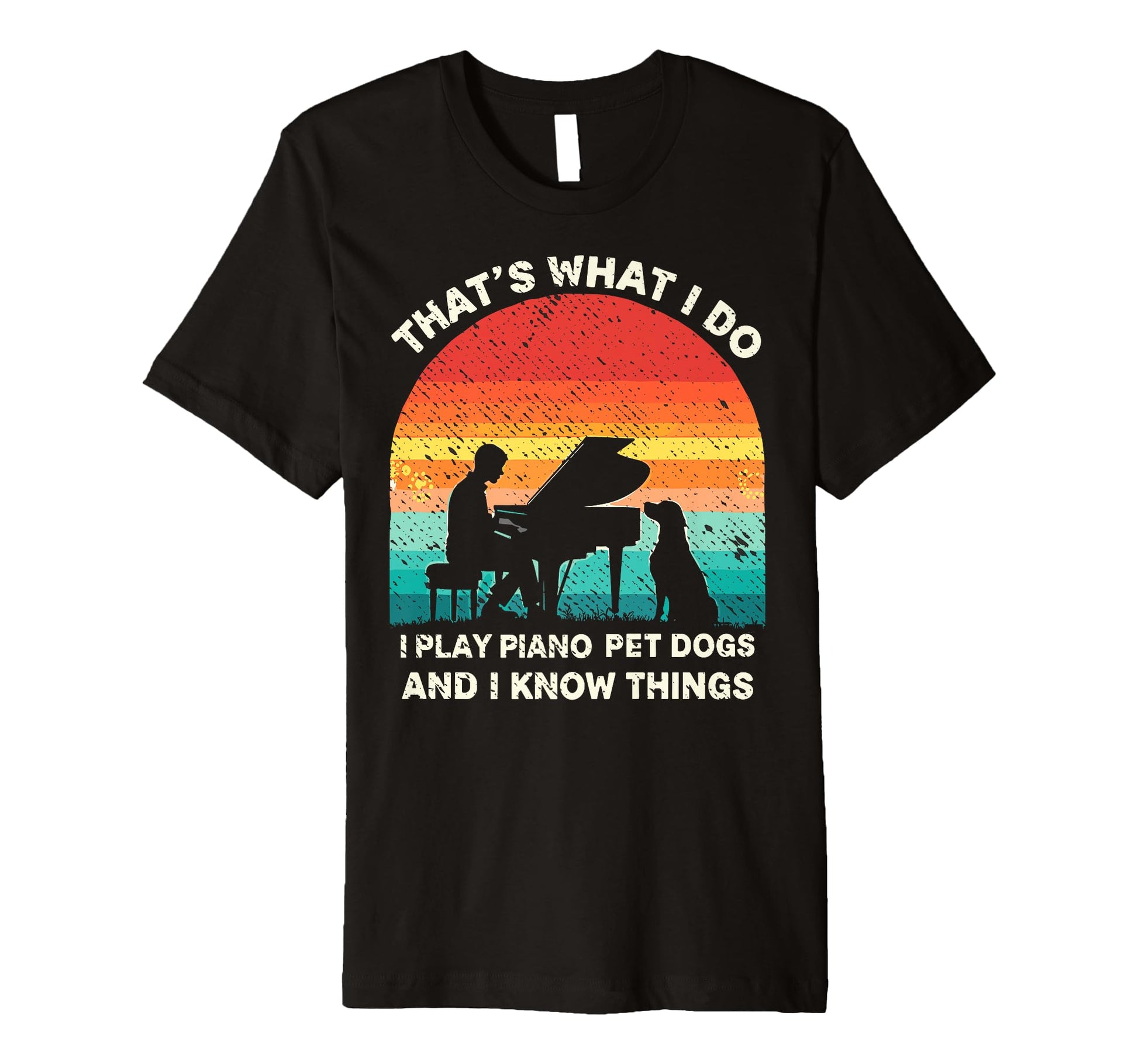 I Play Piano Pet Dogs Musician Dog Lover T-Shirt - Minimalist Print Unisex - T-Shirt, Sweatshirt, Hoodie