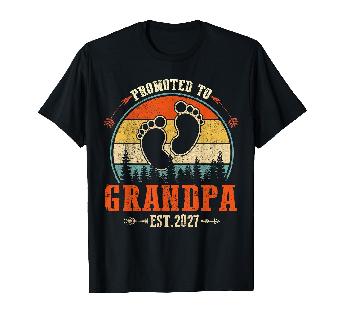 Promoted To Grandpa Est 2027 T-Shirt - Custom Art Print Unisex - T-Shirt, Sweatshirt, Hoodie