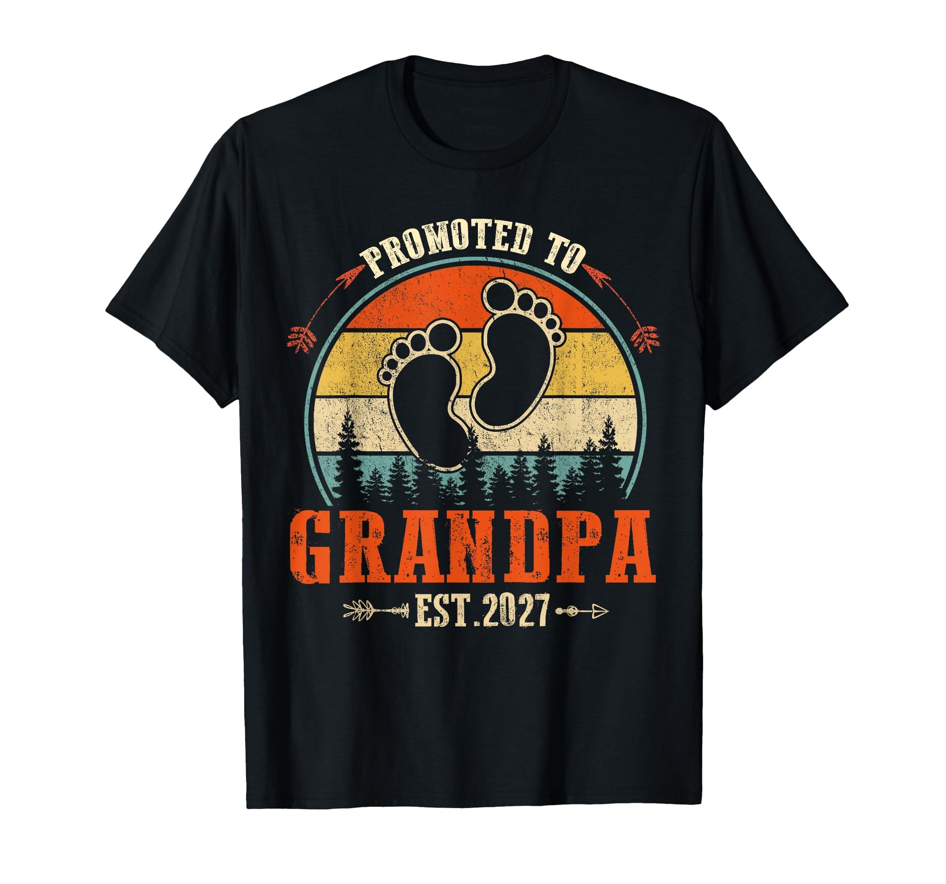 Promoted To Grandpa Est 2027 T-Shirt - Custom Art Print Unisex - T-Shirt, Sweatshirt, Hoodie