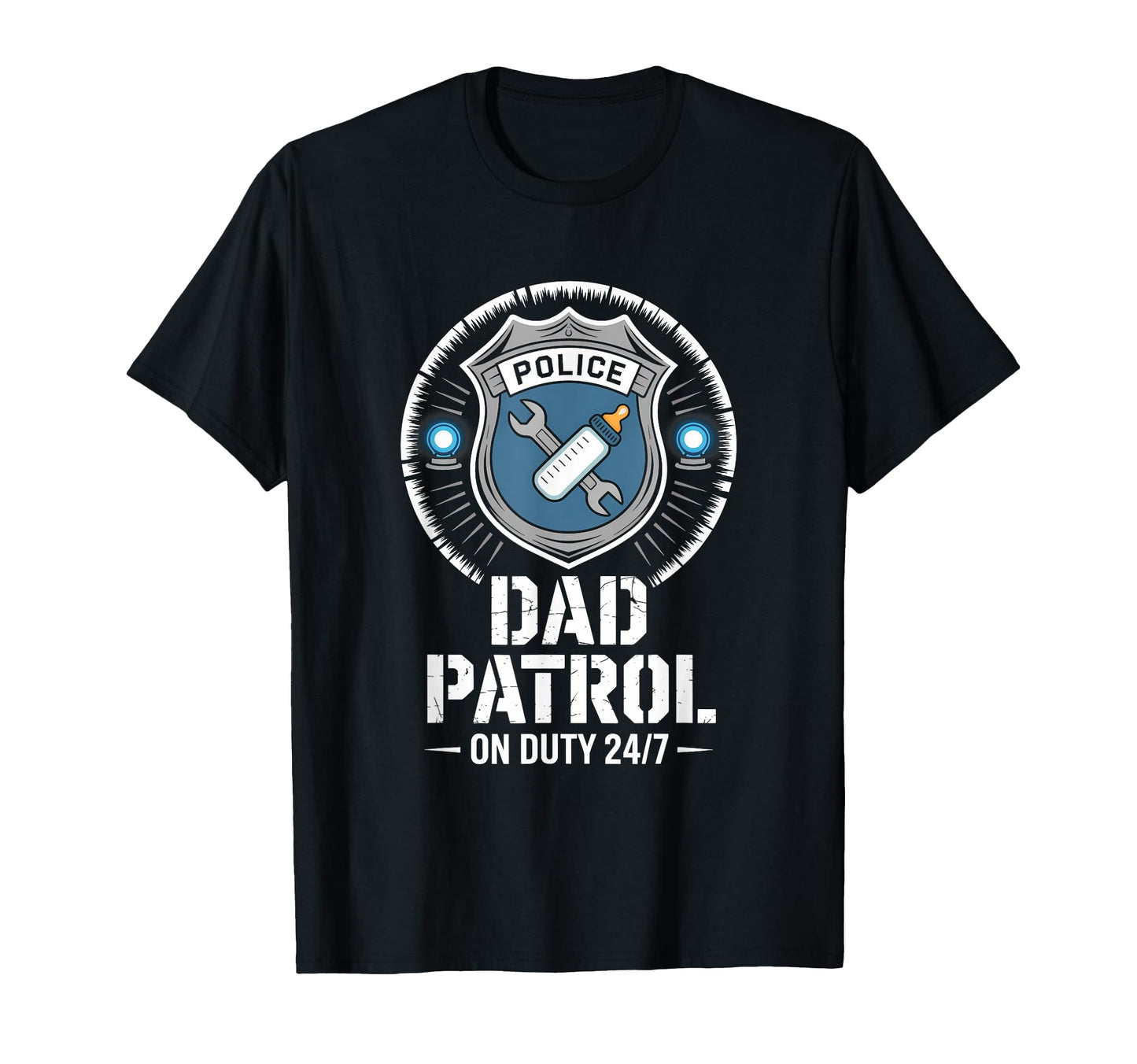 Dad Patrol Funny Police Badge Daddy T-Shirt - Custom Art Print Men Women - T-Shirt, Sweatshirt, Hoodie