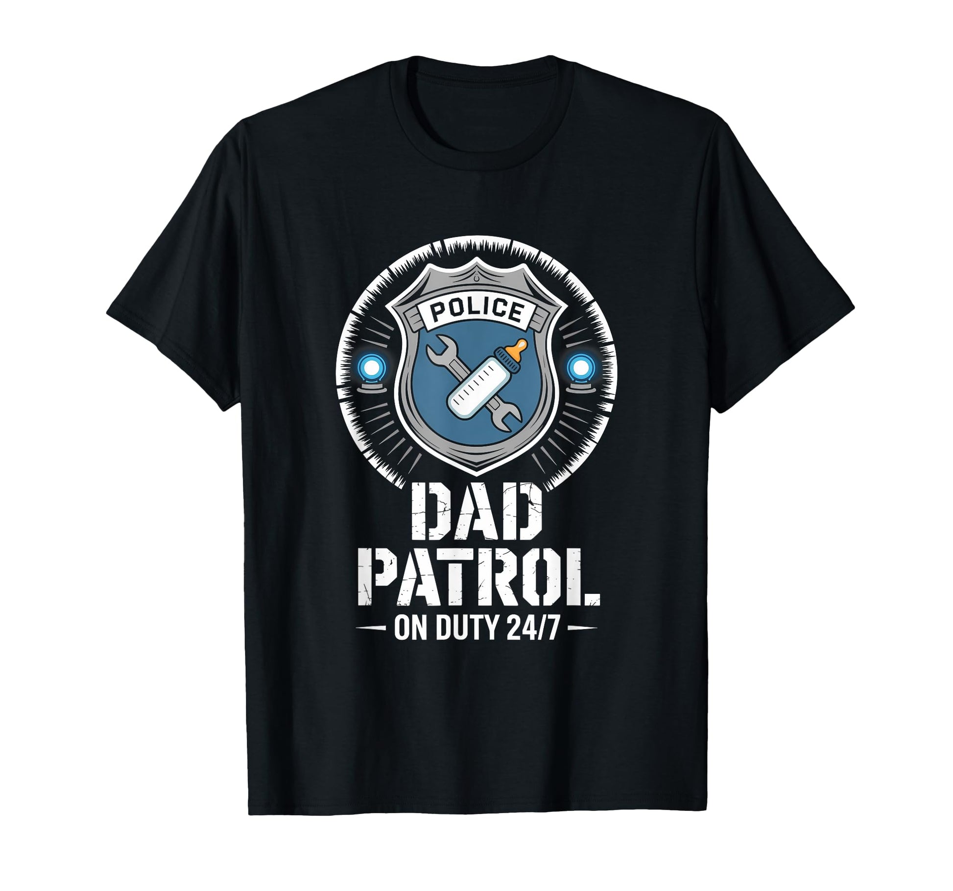 Dad Patrol Funny Police Badge Daddy T-Shirt - Custom Art Print Men Women - T-Shirt, Sweatshirt, Hoodie