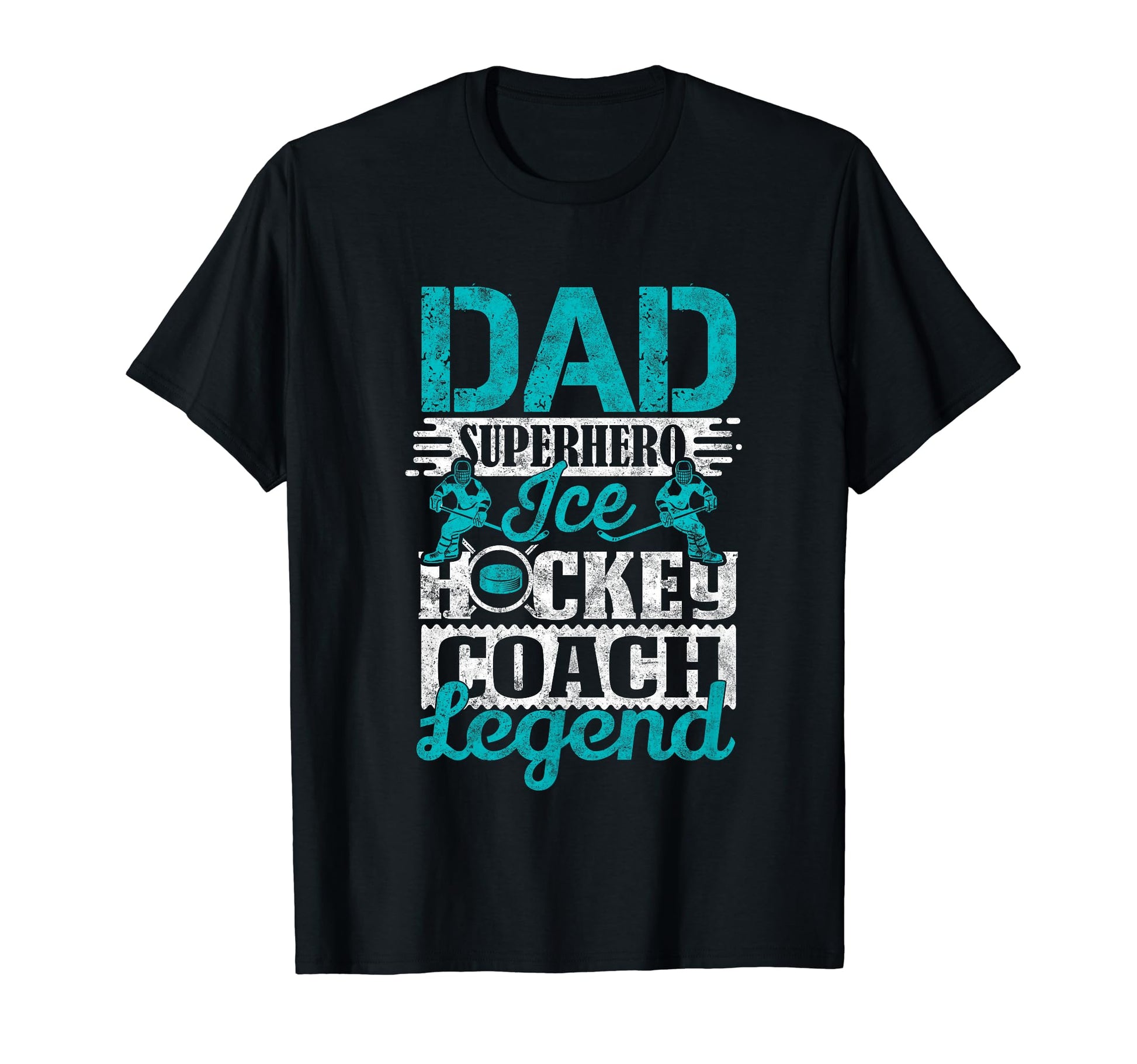Dad Ice Hockey Coach Fathers Day Ice T-Shirt - Custom Art Print Unisex - T-Shirt, Sweatshirt, Hoodie