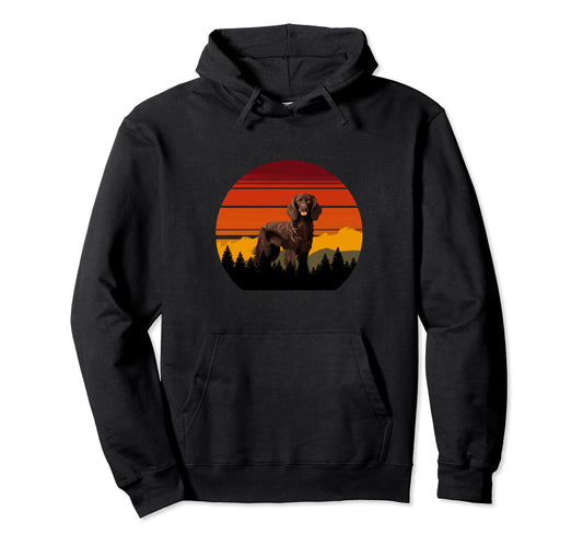 Boykin Dog Sunset Distressed Hiking Hoodie - Custom Art Print Men Women - T-Shirt, Sweatshirt, Hoodie