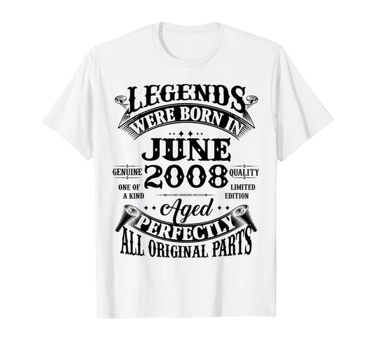 18Th Birthday Gift Legend Born June T-Shirt - Aesthetic Graphic Men Women - T-Shirt, Sweatshirt, Hoodie