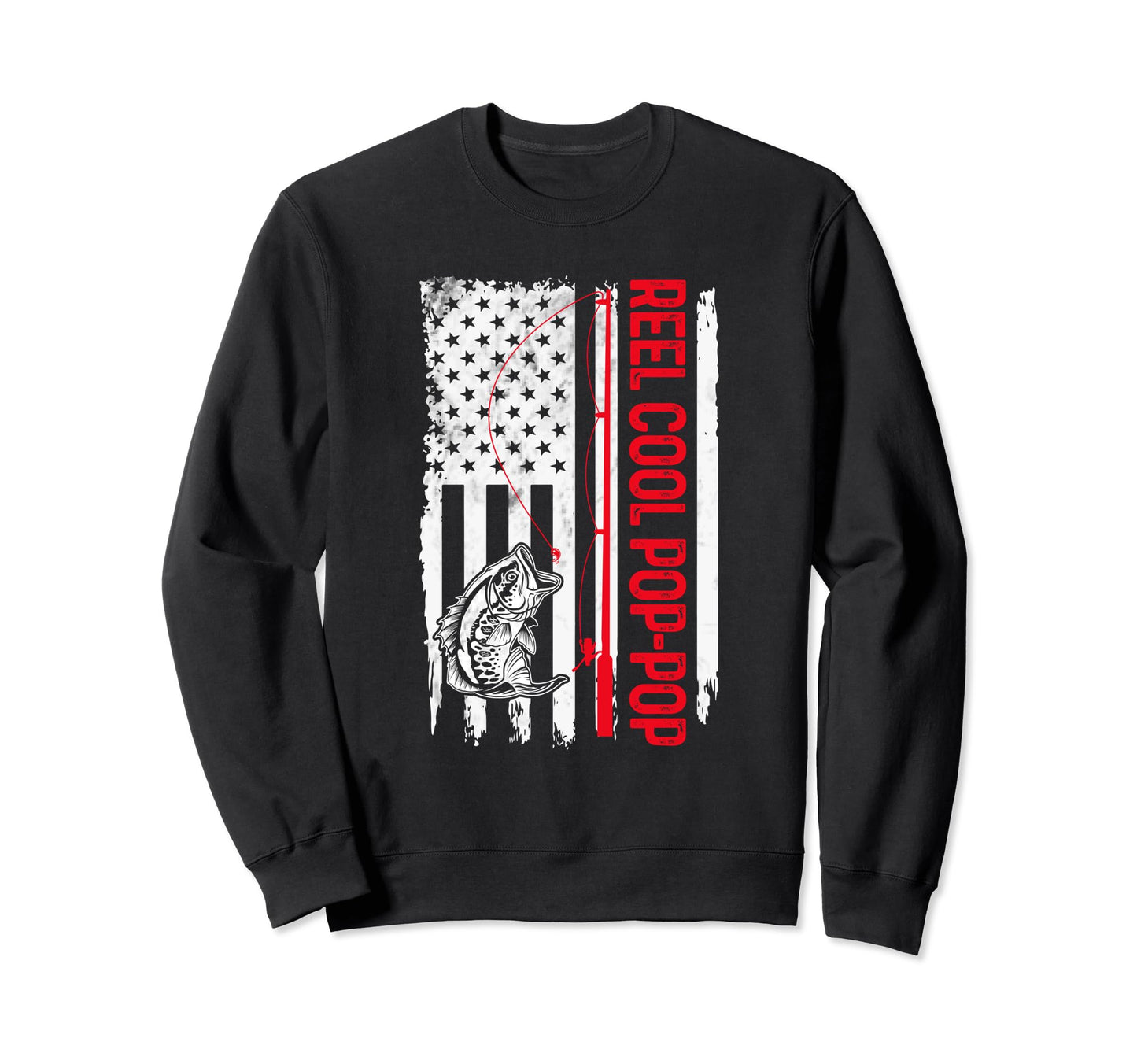 Mens Reel Pop Pop Fishing American Sweatshirt - Minimalist Print Unisex - T-Shirt, Sweatshirt, Hoodie