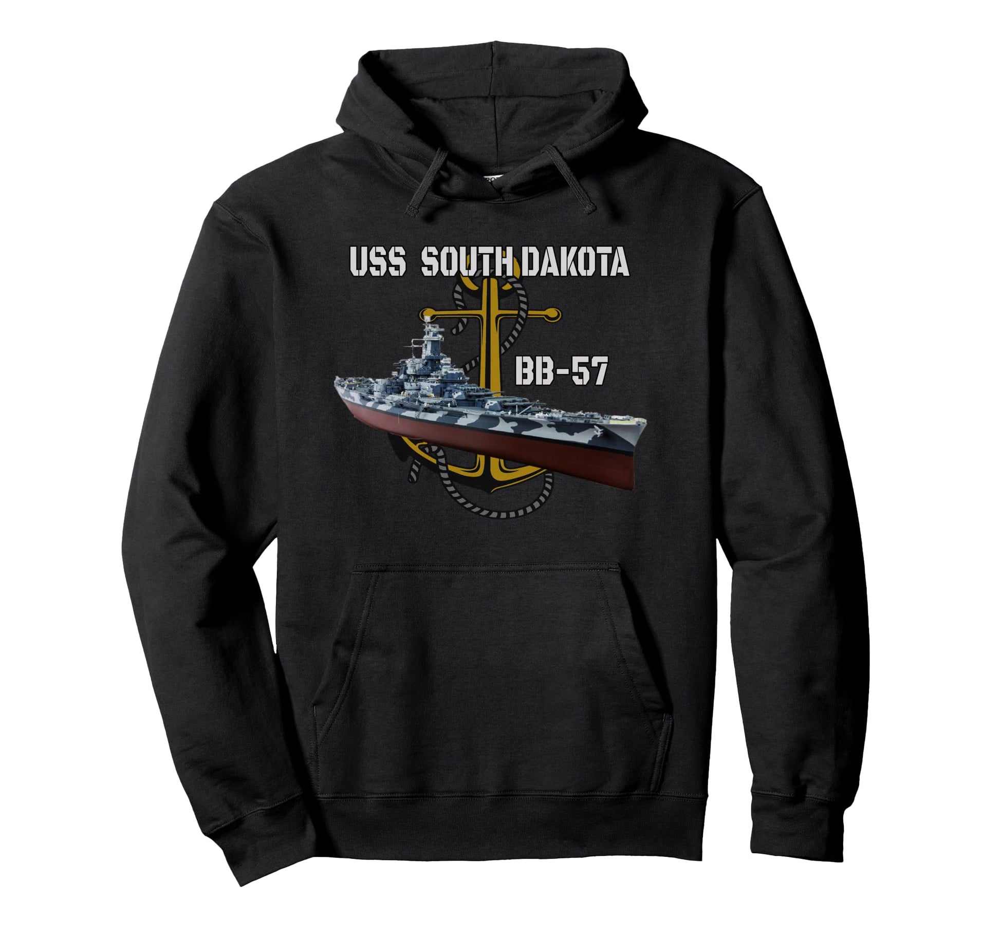 Uss South Dakota Bb 57 Battleship Ww2 Hoodie - Graphic Print for Adults - T-Shirt, Sweatshirt, Hoodie
