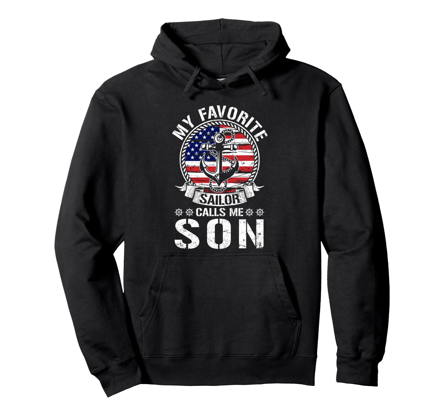 Proud Sailor Son Anchor Flag Usa Family Hoodie - Unique Graphic Men Women - T-Shirt, Sweatshirt, Hoodie