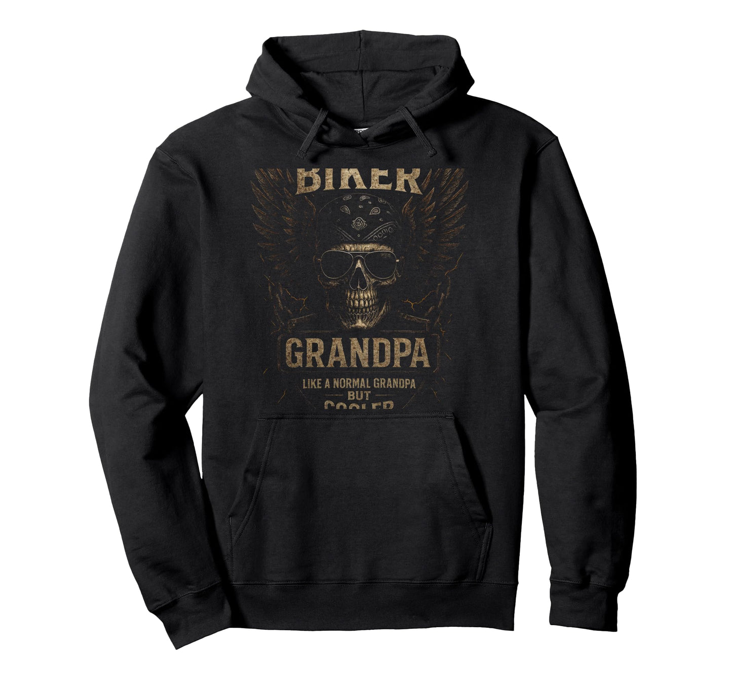 Im Biker Grandpa Skull Wings Rebel Hoodie - Casual Everyday Wear Unisex - T-Shirt, Sweatshirt, Hoodie