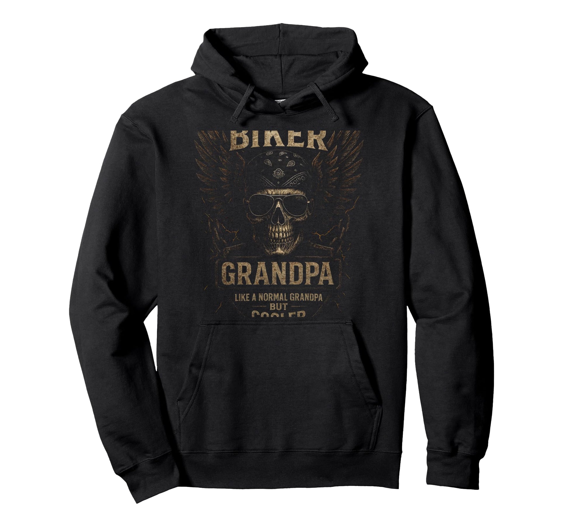 Im Biker Grandpa Skull Wings Rebel Hoodie - Casual Everyday Wear Unisex - T-Shirt, Sweatshirt, Hoodie