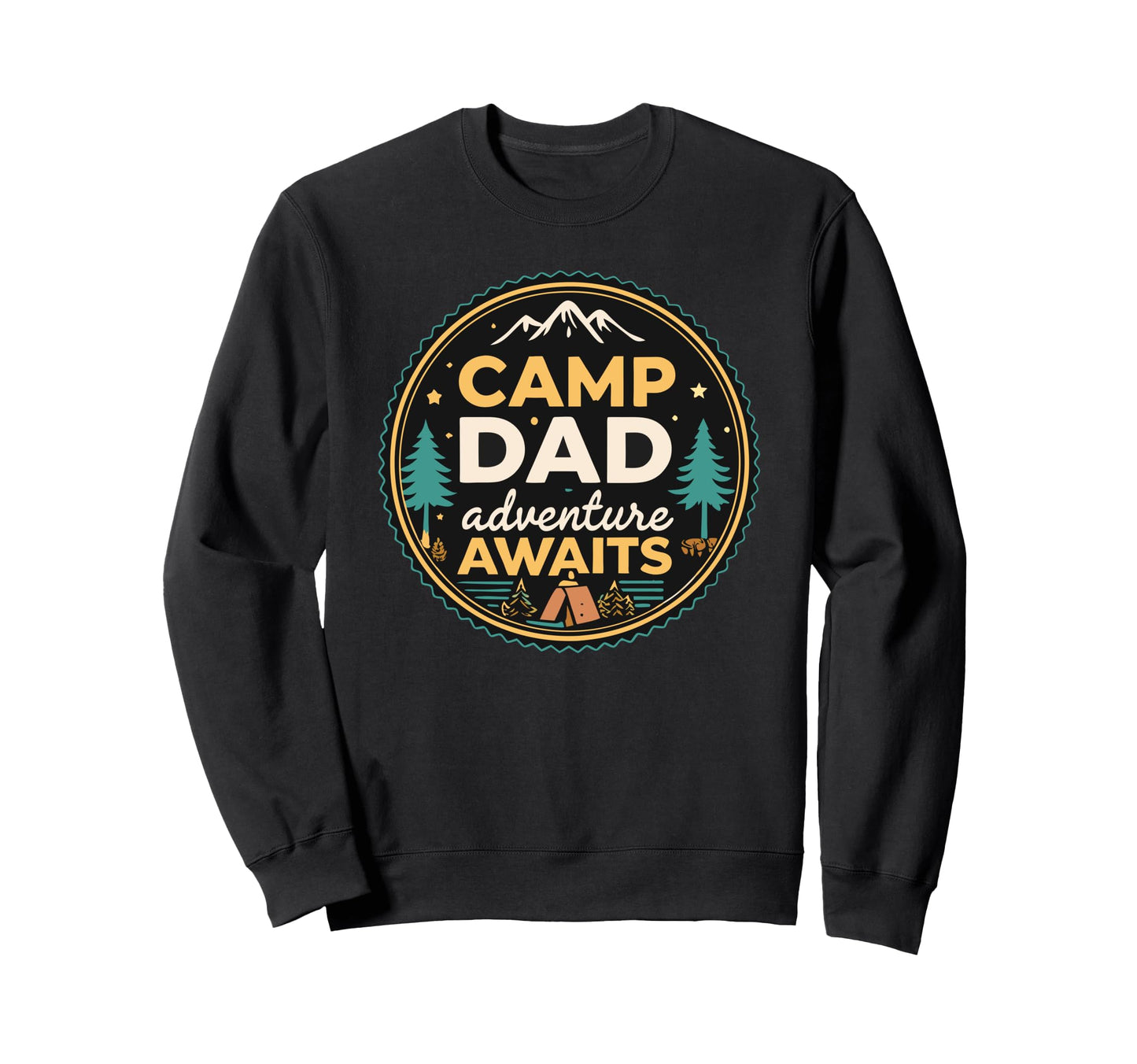 Camping Dad Adventure Awaits Sweatshirt - Graphic Print Unisex - T-Shirt, Sweatshirt, Hoodie