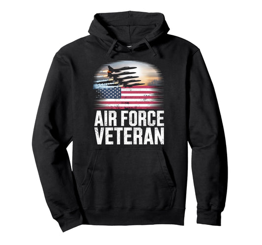 Air Force Veteran Us American Flag Dad Hoodie - Novelty Apparel Unisex - T-Shirt, Sweatshirt, Hoodie