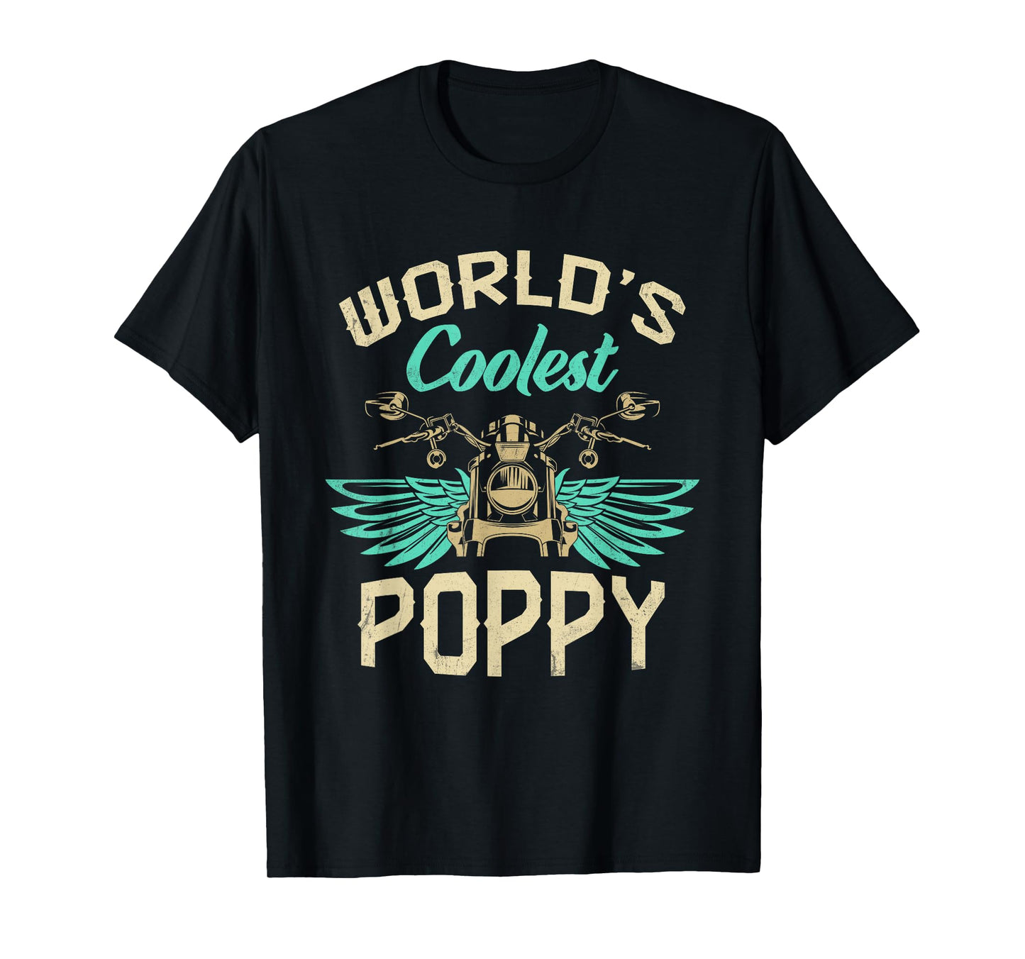 Worlds Coolest Poppy Motorcycle Fathers T-Shirt - Custom Art Print Unisex - T-Shirt, Sweatshirt, Hoodie