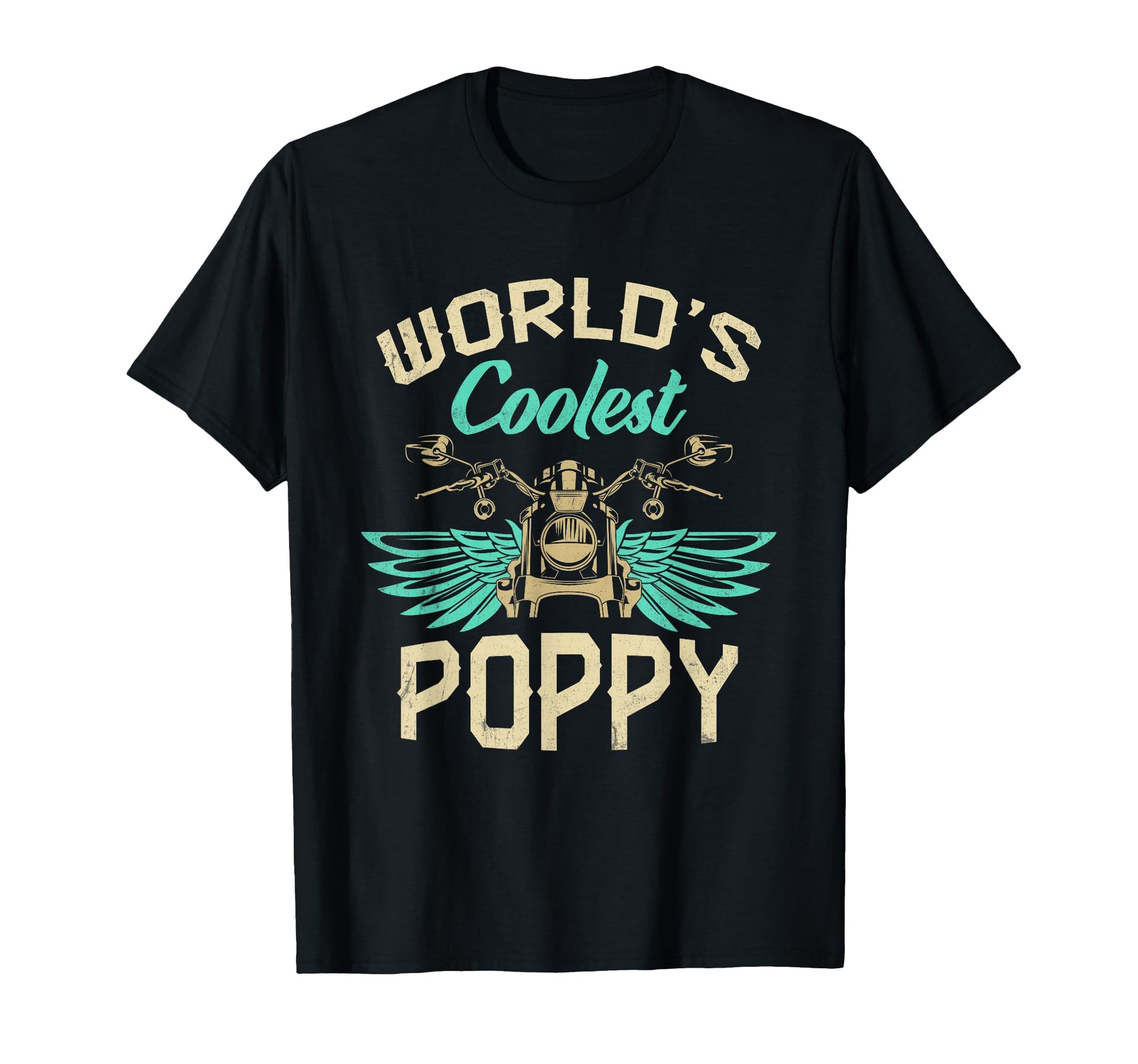 Worlds Coolest Poppy Motorcycle Fathers T-Shirt - Custom Art Print Unisex - T-Shirt, Sweatshirt, Hoodie