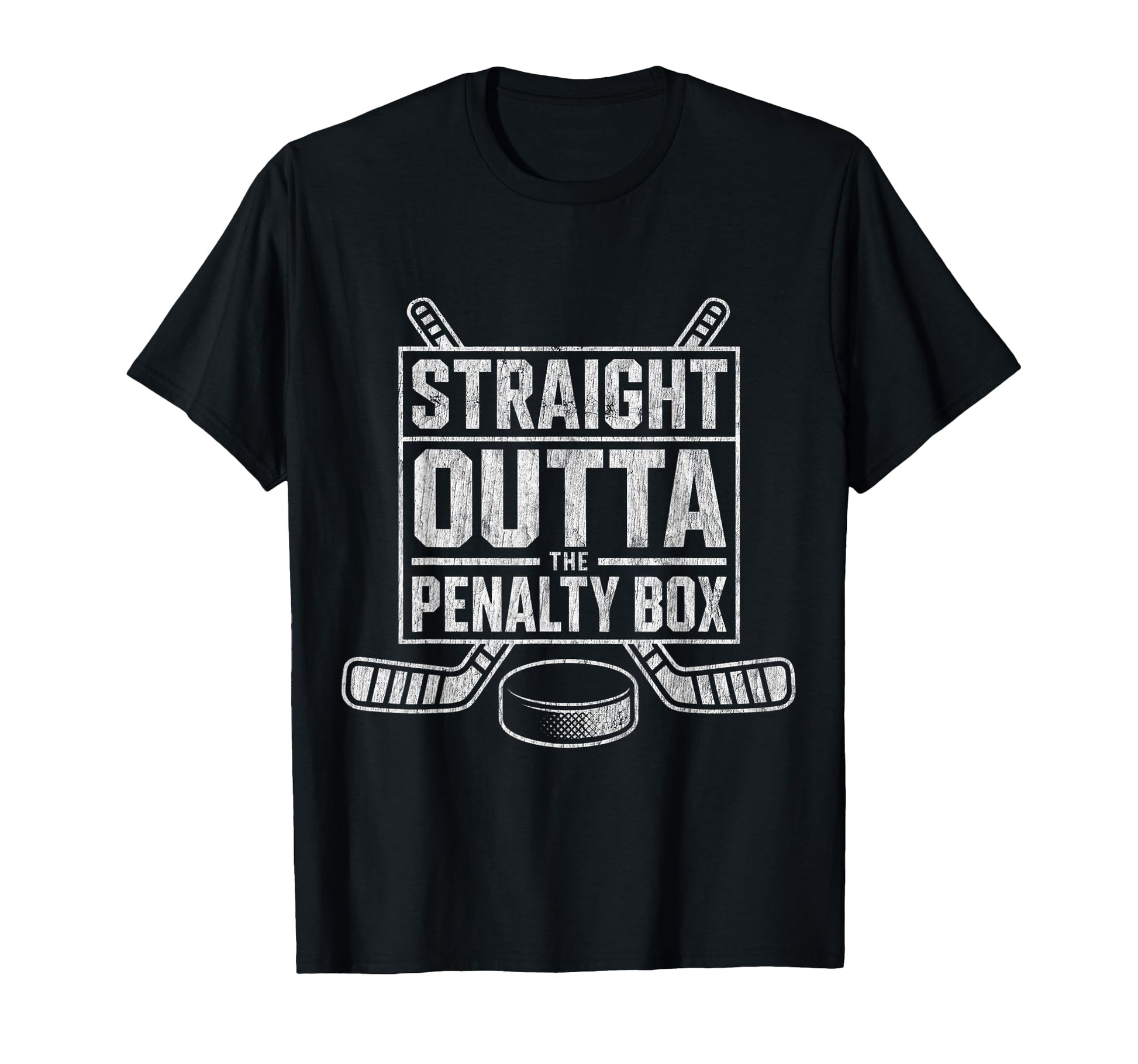 Straight Outta Penalty Box Funny Hockey T-Shirt - Graphic Print Men Women - T-Shirt, Sweatshirt, Hoodie