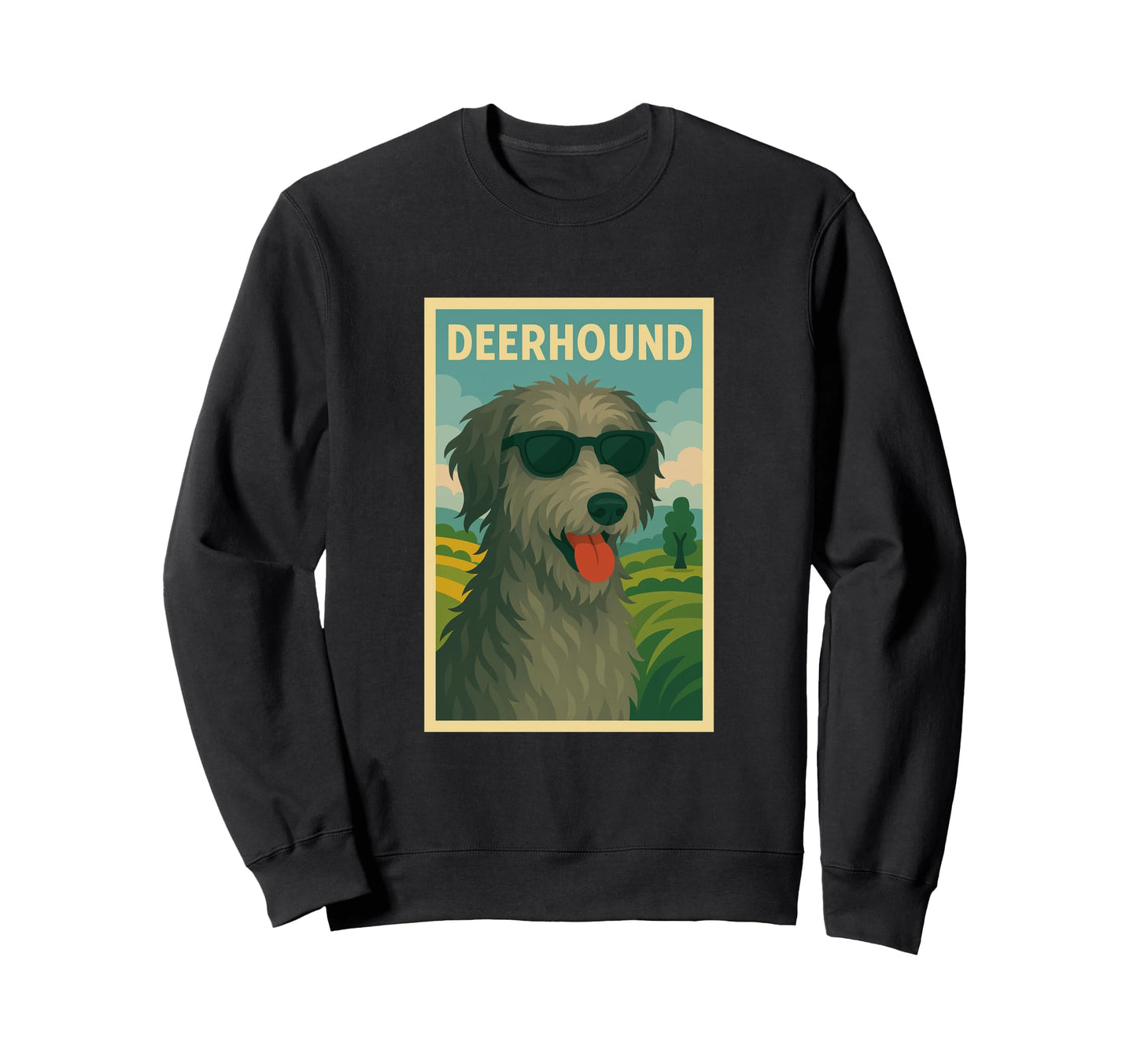 Deerhound Art Minimalist Dog Pop Art Sweatshirt - Aesthetic Graphic Unisex - T-Shirt, Sweatshirt, Hoodie