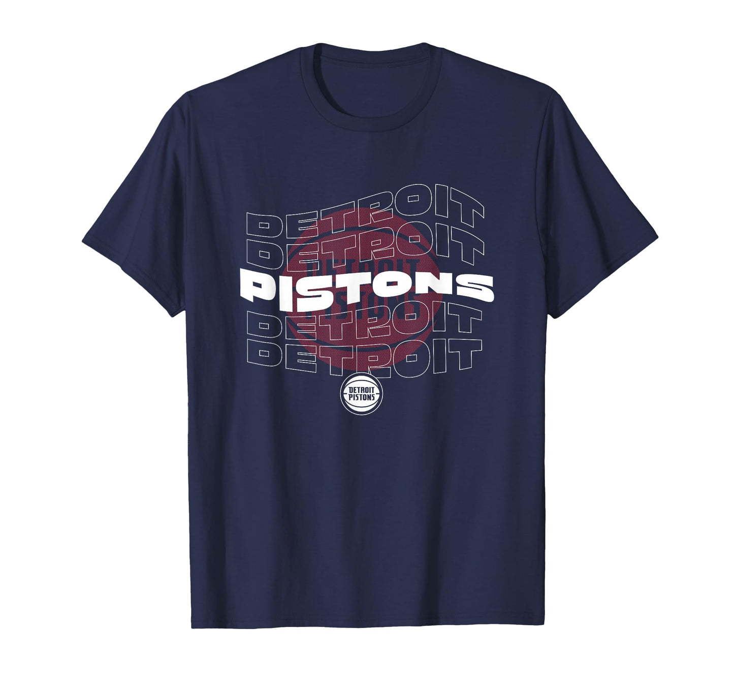 Nba Detroit Pistons Wave Outline Team Logo T-Shirt - Graphic Print Unisex - T-Shirt, Sweatshirt, Hoodie