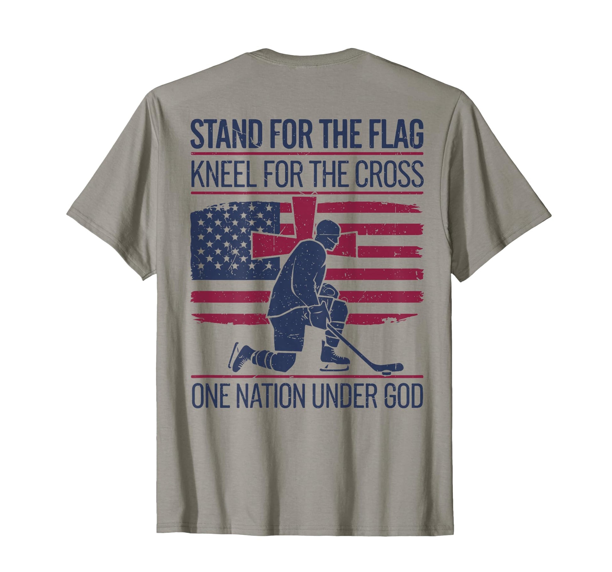 Mens Stand Flag Kneel Cross Patriotic T-Shirt - Graphic Print for Adults - T-Shirt, Sweatshirt, Hoodie