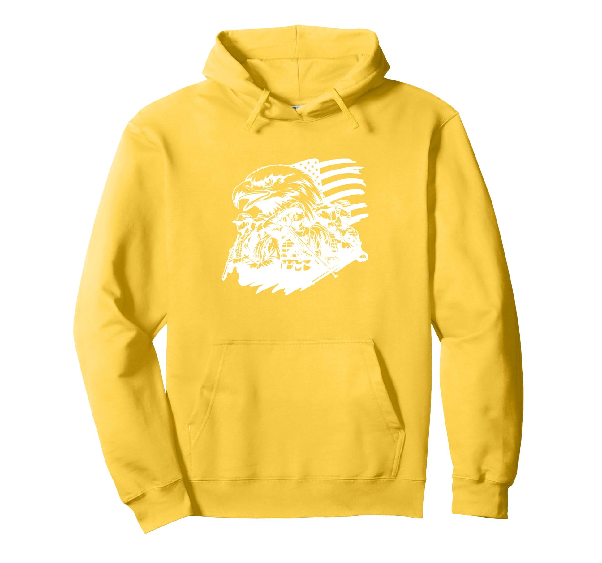 Us Patriotic Eagle Soldier Veteran Hoodie - Casual Everyday Wear Men Women - T-Shirt, Sweatshirt, Hoodie