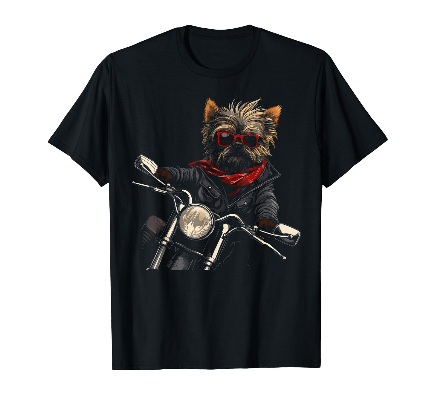 Motorcycle Dad Biker Dog Yorkshire T-Shirt - Casual Everyday Wear Unisex - T-Shirt, Sweatshirt, Hoodie
