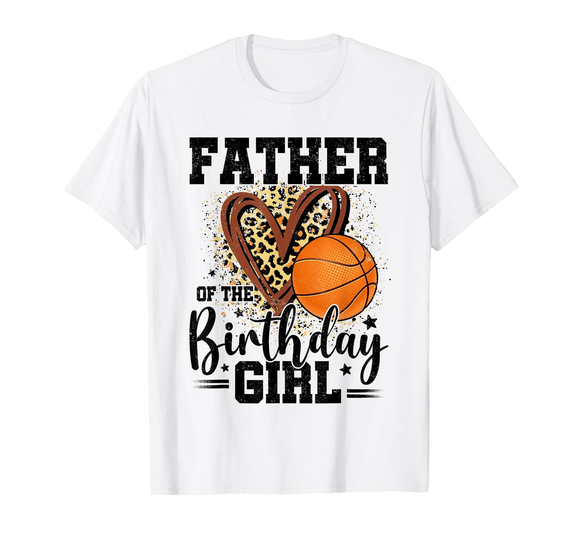 Father Birthday Basketball Heart T-Shirt - Minimalist Print Men Women - T-Shirt, Sweatshirt, Hoodie