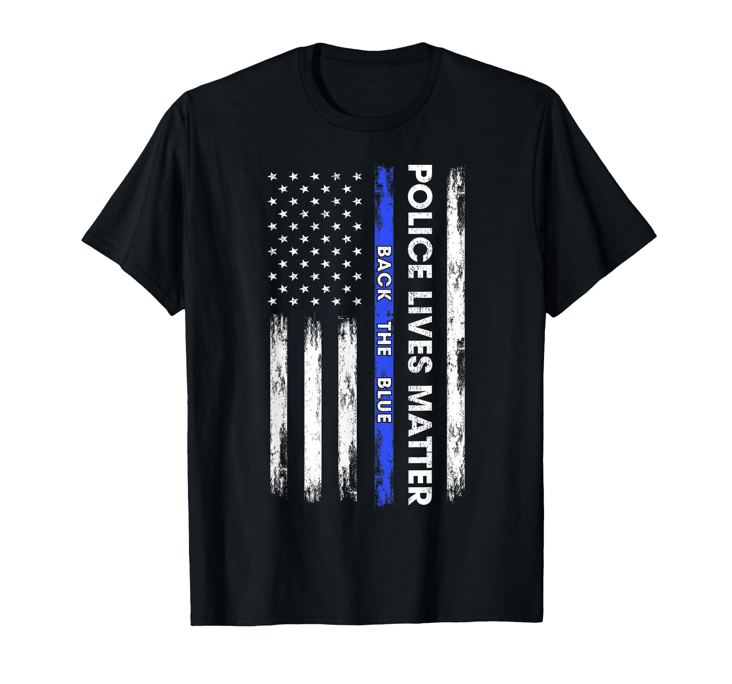 Back Blue Thin Blue Line Usa Flag T-Shirt - Fun Novelty Design Men Women - T-Shirt, Sweatshirt, Hoodie