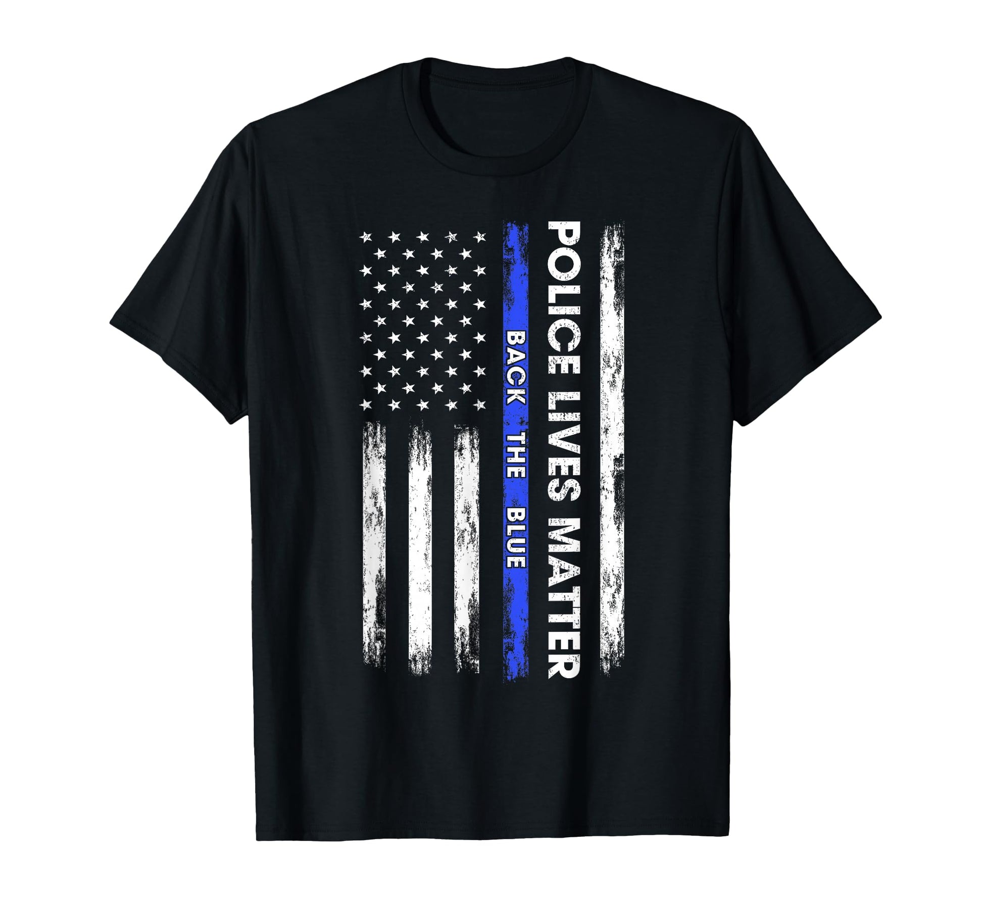 Back Blue Thin Blue Line Usa Flag T-Shirt - Fun Novelty Design Men Women - T-Shirt, Sweatshirt, Hoodie