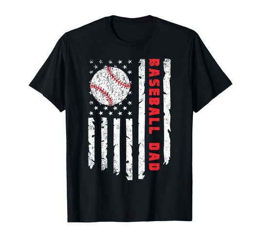 Baseball Dad Usa American Flag T-Shirt - Custom Art Print for Adults - T-Shirt, Sweatshirt, Hoodie