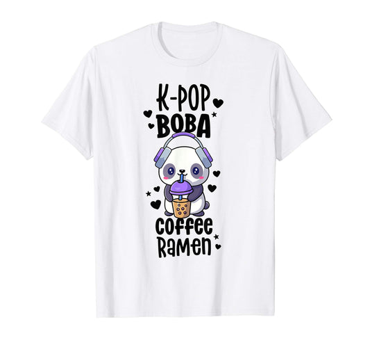 Boba And Kpop Coffee Ramen Kawaii Panda T-Shirt - Trendy Graphic Men Women - T-Shirt, Sweatshirt, Hoodie