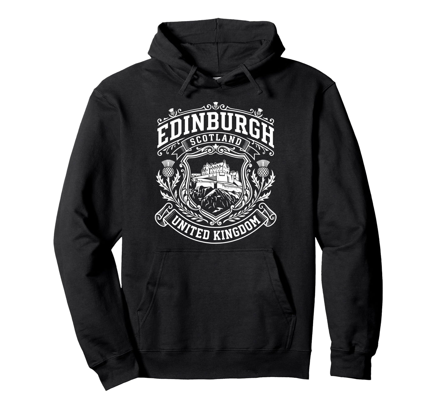Edinburgh Scotland United Kingdom White Hoodie - Streetwear Style Unisex - T-Shirt, Sweatshirt, Hoodie