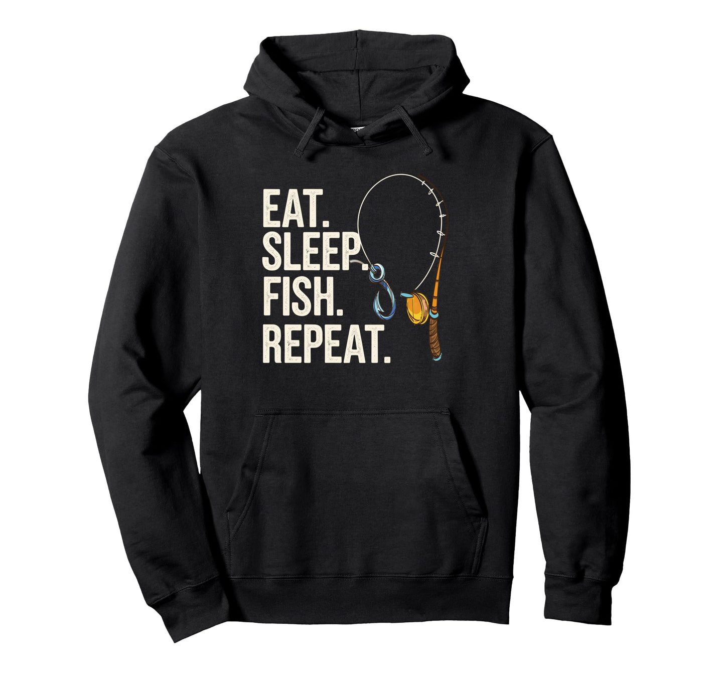 Eat Sleep Fish Repeat Fishing Dad Hoodie - Novelty Apparel for Adults - T-Shirt, Sweatshirt, Hoodie