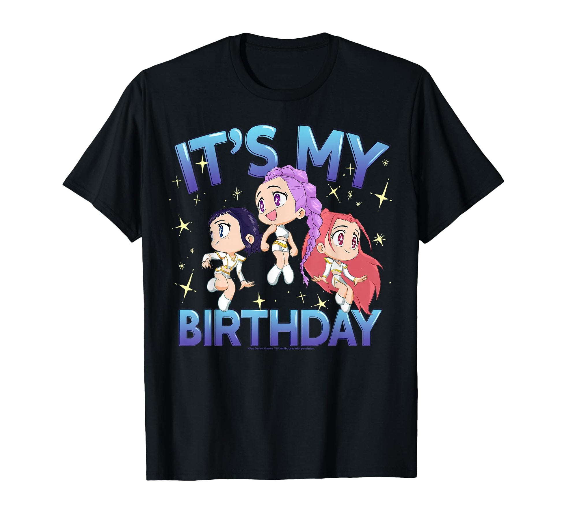Kpop Demon Hunters Its My Birthday Chibi T-Shirt - Minimalist Print Unisex - T-Shirt, Sweatshirt, Hoodie