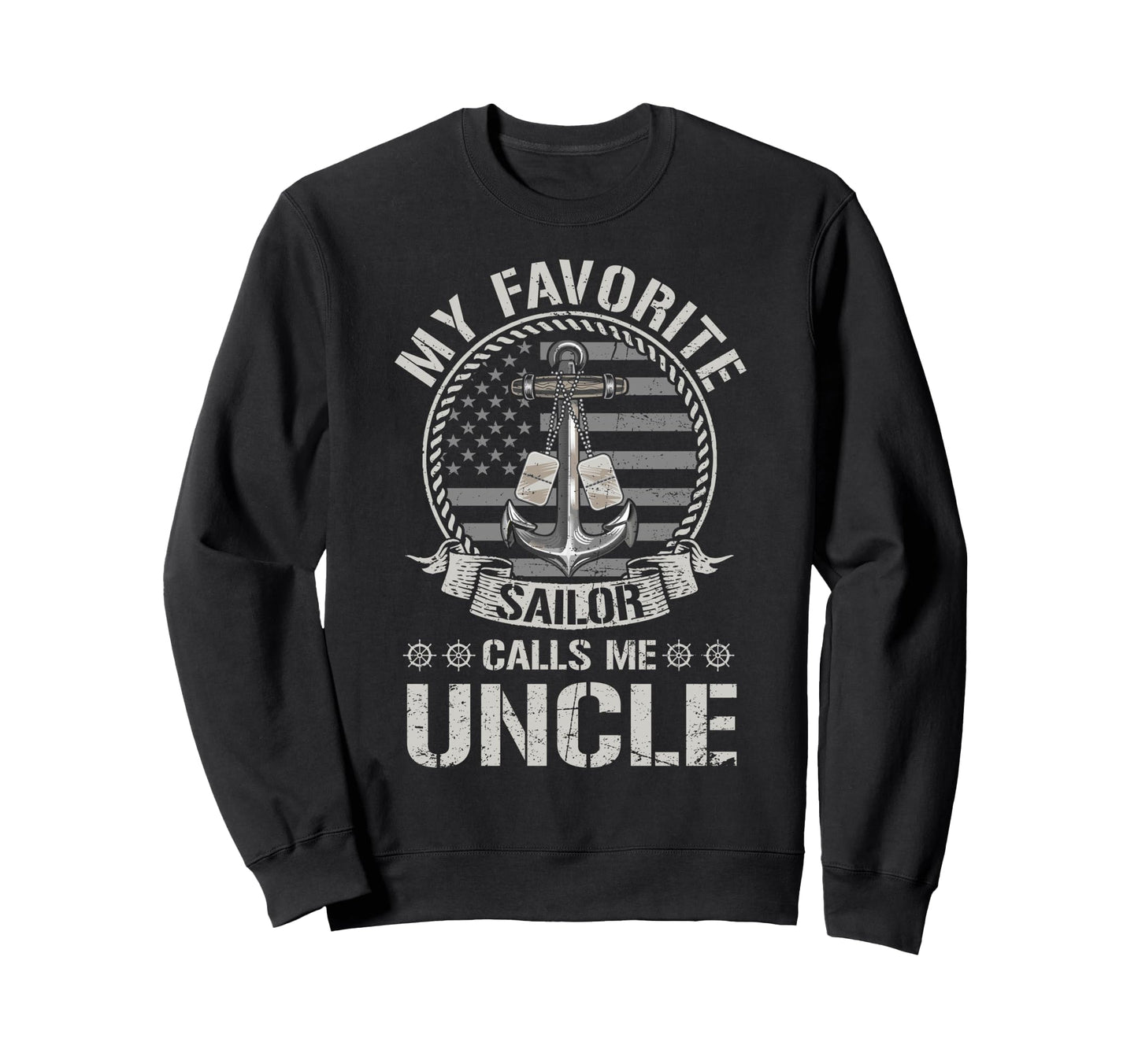 Proud Us Sailor Uncle Anchor Sweatshirt - Aesthetic Graphic for Adults - T-Shirt, Sweatshirt, Hoodie