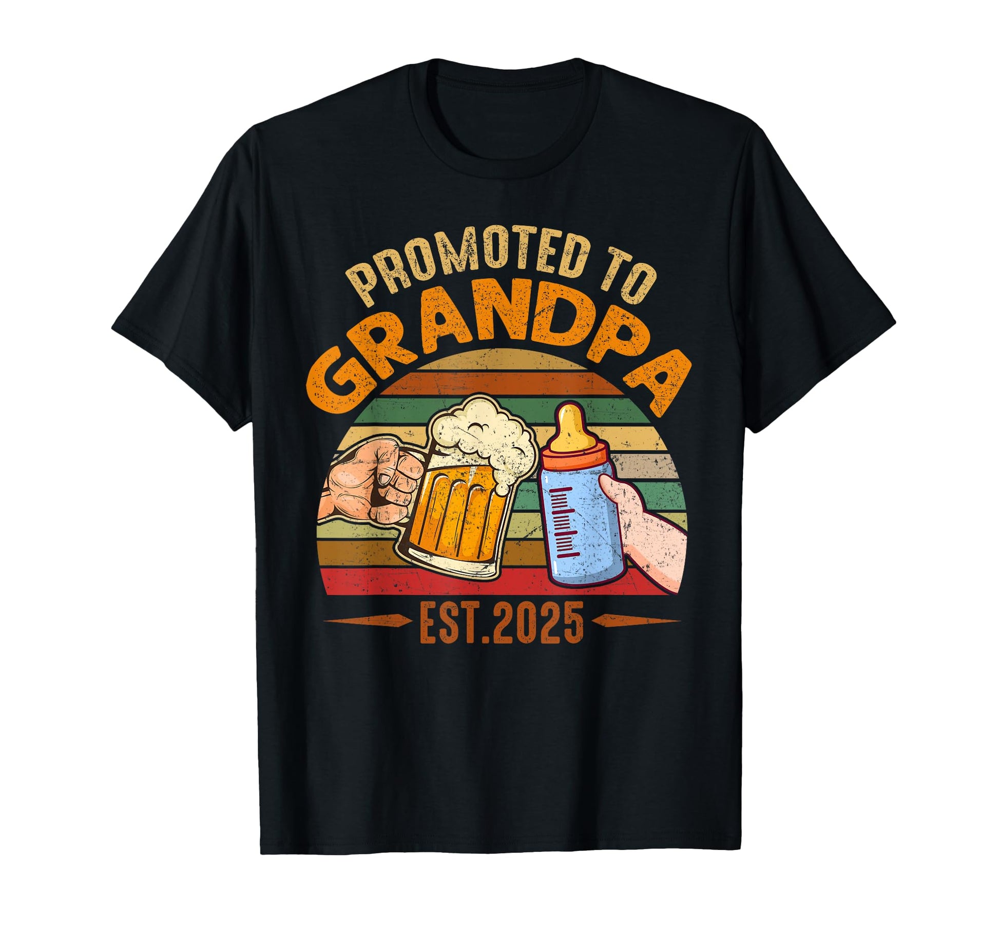 Promoted To Grandpa 2025 Funny New T-Shirt - Fun Novelty Design for Adults - T-Shirt, Sweatshirt, Hoodie