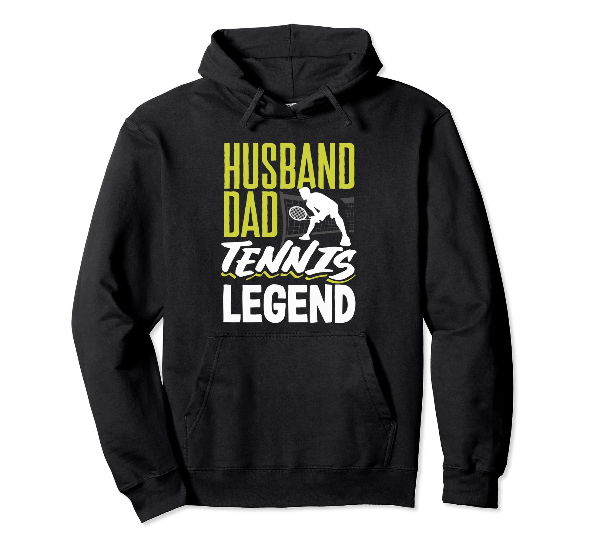 Husband Dad Tennis Legend Sports Coach Hoodie - Fun Novelty Design Unisex - T-Shirt, Sweatshirt, Hoodie