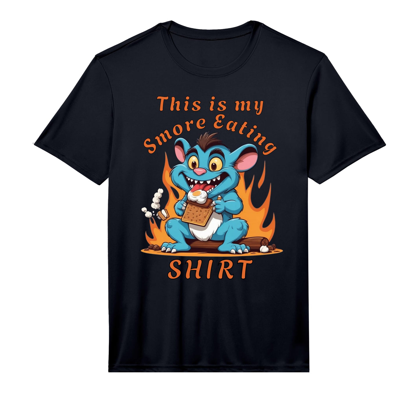 Smore Eating Monster Outdoor Camping T-Shirt - Custom Art Print Unisex - T-Shirt, Sweatshirt, Hoodie