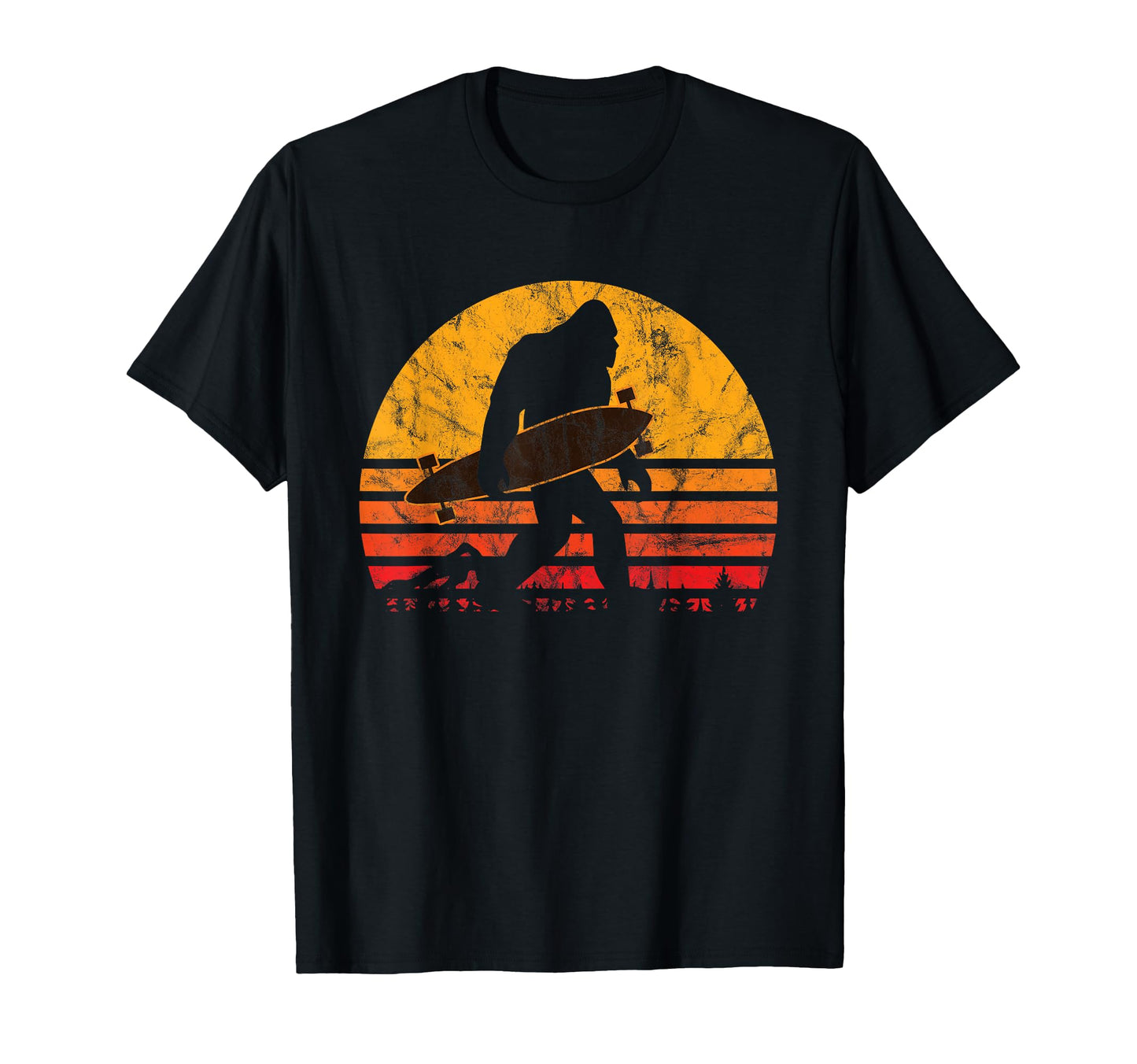 Longboard Bigfoot Skateboard T-Shirt - Aesthetic Graphic Men Women - T-Shirt, Sweatshirt, Hoodie