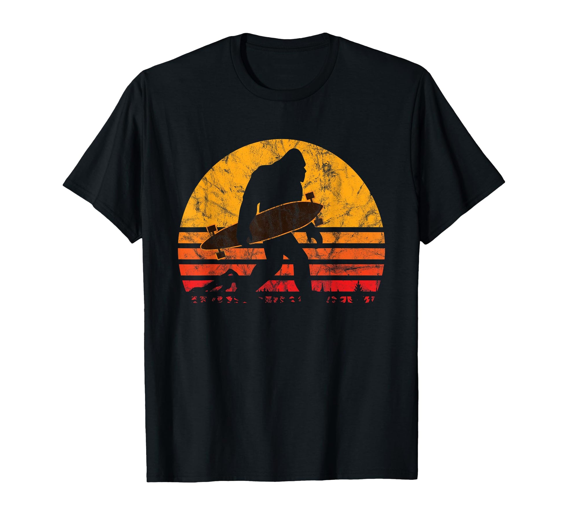 Longboard Bigfoot Skateboard T-Shirt - Aesthetic Graphic Men Women - T-Shirt, Sweatshirt, Hoodie
