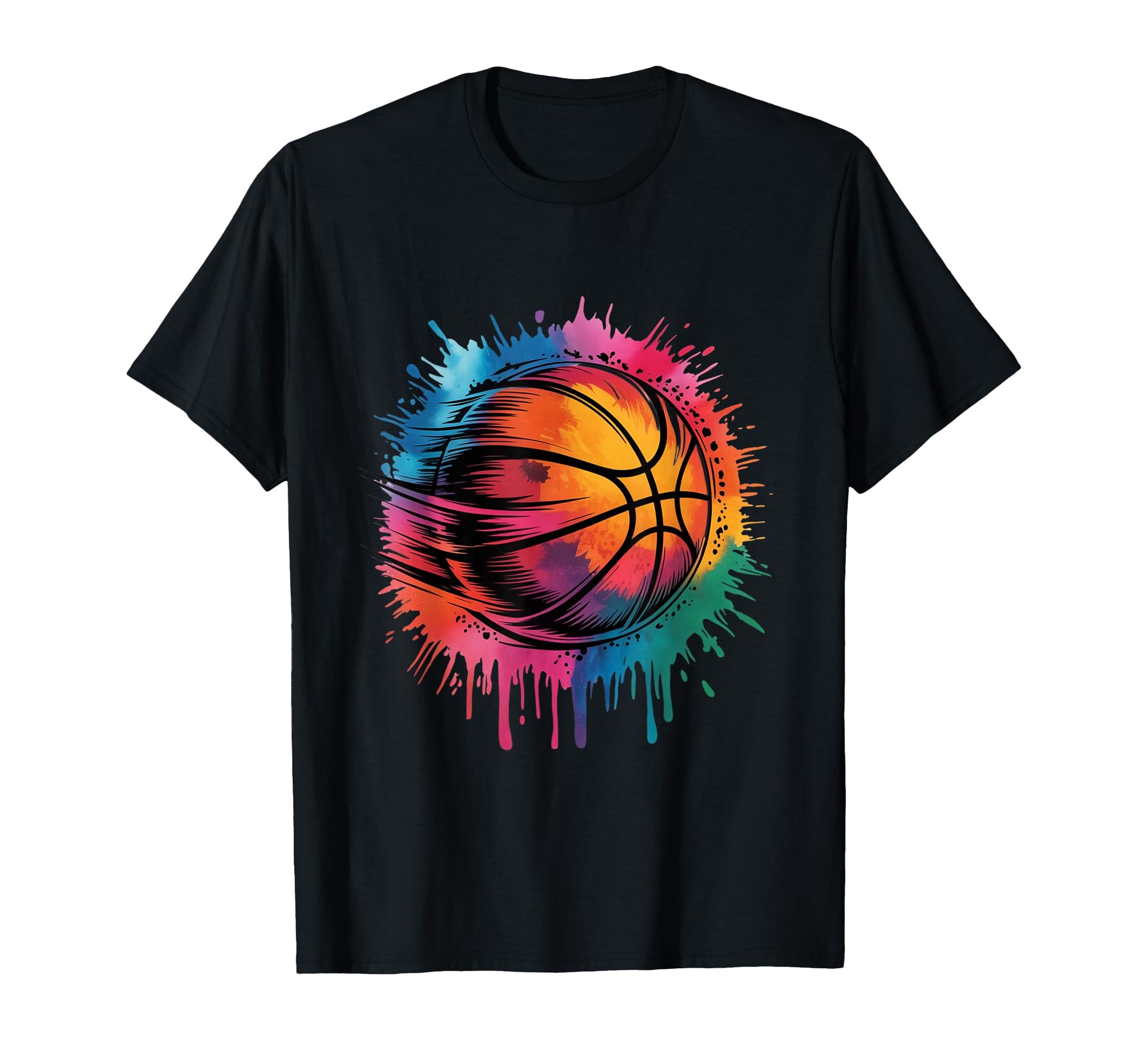 Watercolor Basketball Ball T-Shirt - Casual Everyday Wear for Adults - T-Shirt, Sweatshirt, Hoodie