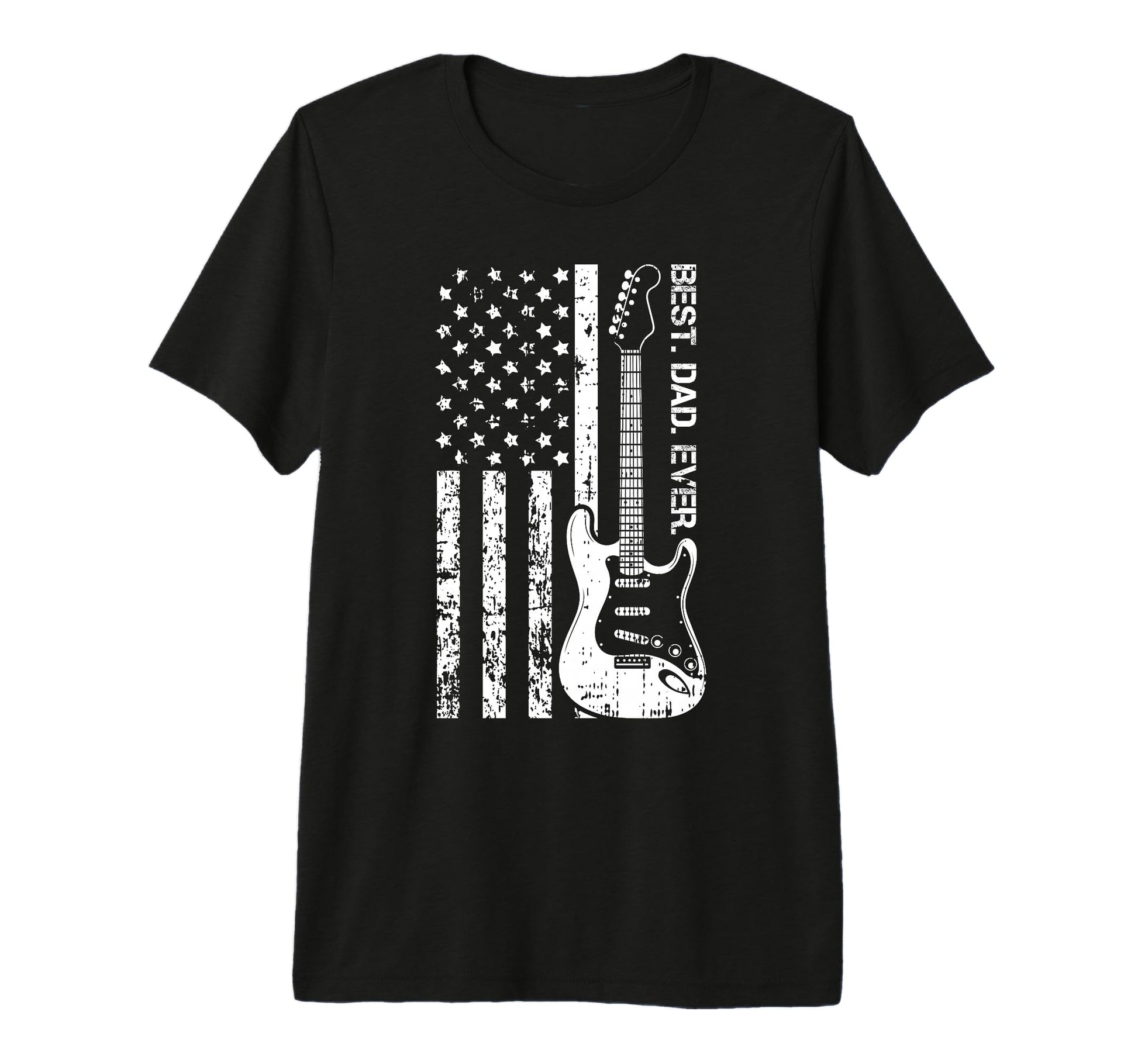 Mens Best Dad Ever Fathers Day Guitar T-Shirt - Custom Art Print Unisex - T-Shirt, Sweatshirt, Hoodie